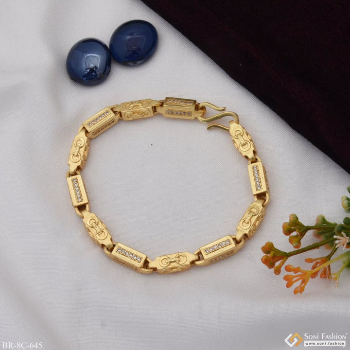 Lovely Design With Diamond Delicate Gold Plated Bracelet