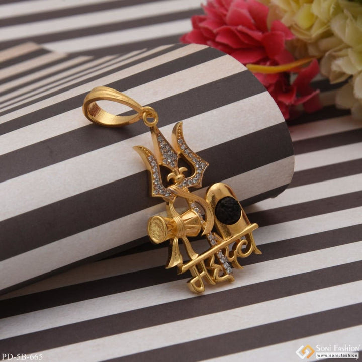 Mahadev With Diamond Extraordinary Design Gold Plated