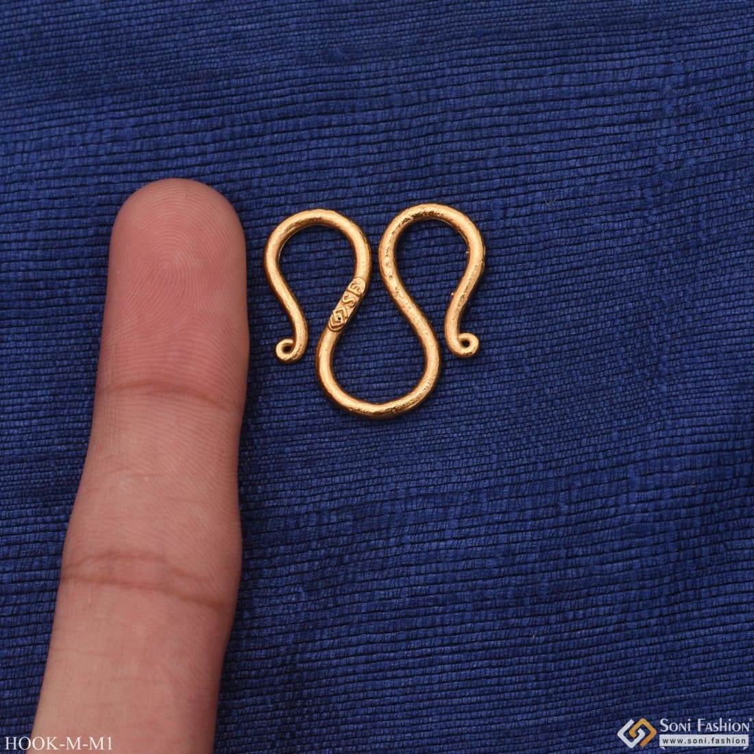 1 Gram Gold Plated M/W Hook For Chain - Small Size - Design S5