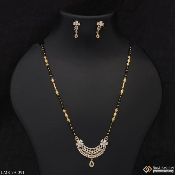 New Style With Diamond Designer Gold Plated Mangalsutra Set