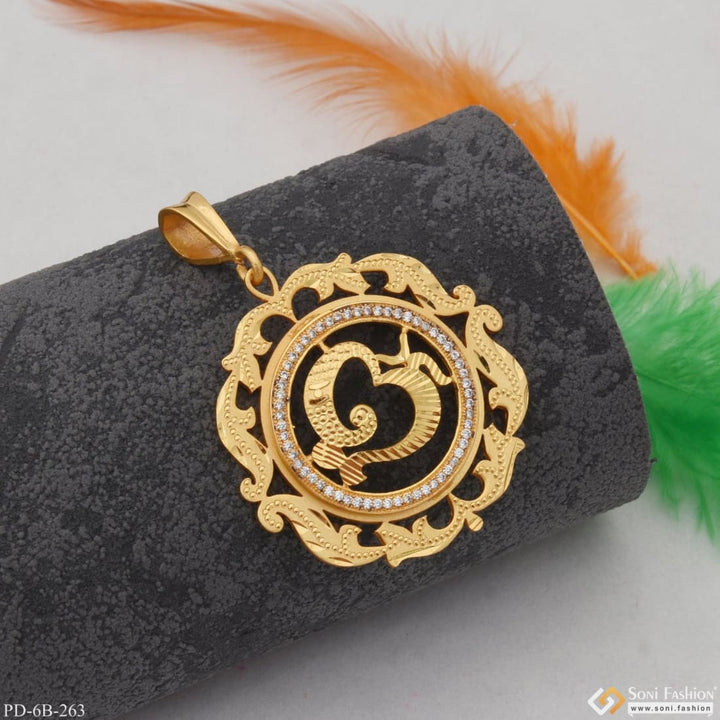 Om With Diamond Best Quality Elegant Design Gold Plated