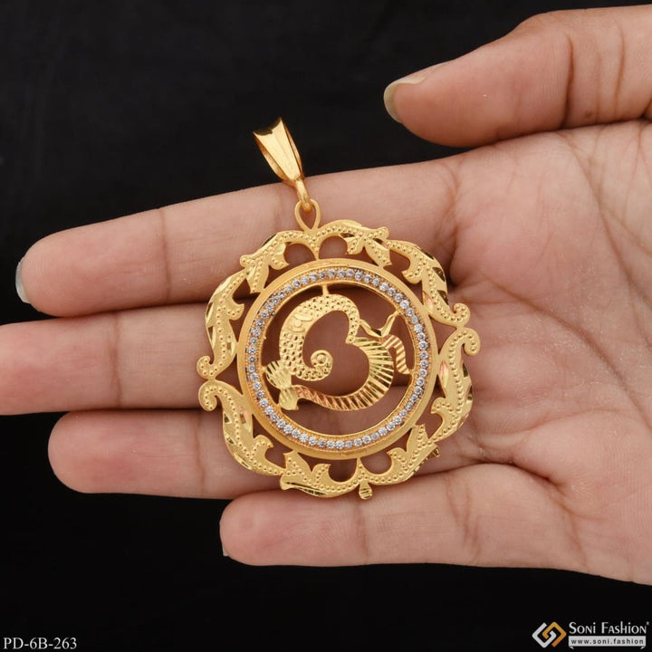 Om With Diamond Best Quality Elegant Design Gold Plated