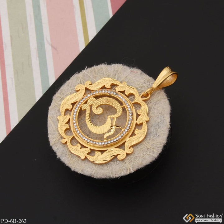 Om With Diamond Best Quality Elegant Design Gold Plated