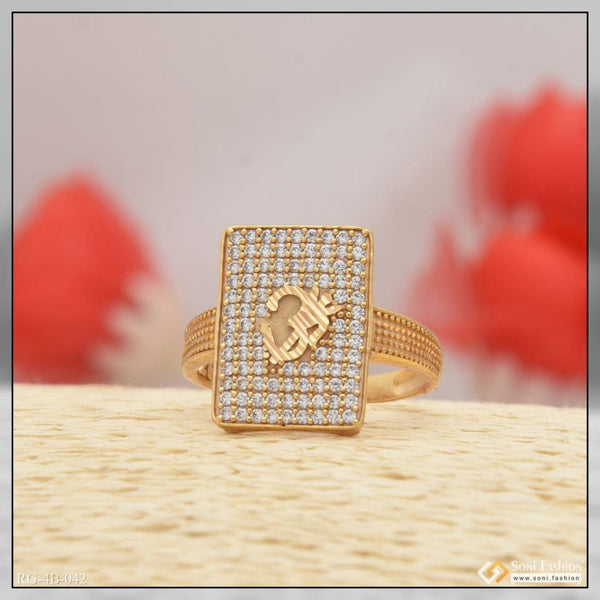 Om With Diamond Cool Design Superior Quality Gold Plated