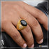 Owal Shape Black Stone With Diamond Best Quality Gold Plated Ring - Style A851