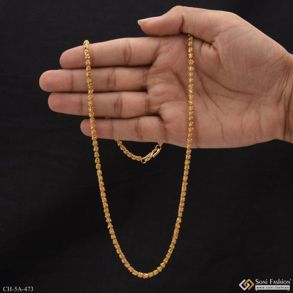 Rajwadi Gorgeous Design Gold Plated Chain For Men - Style