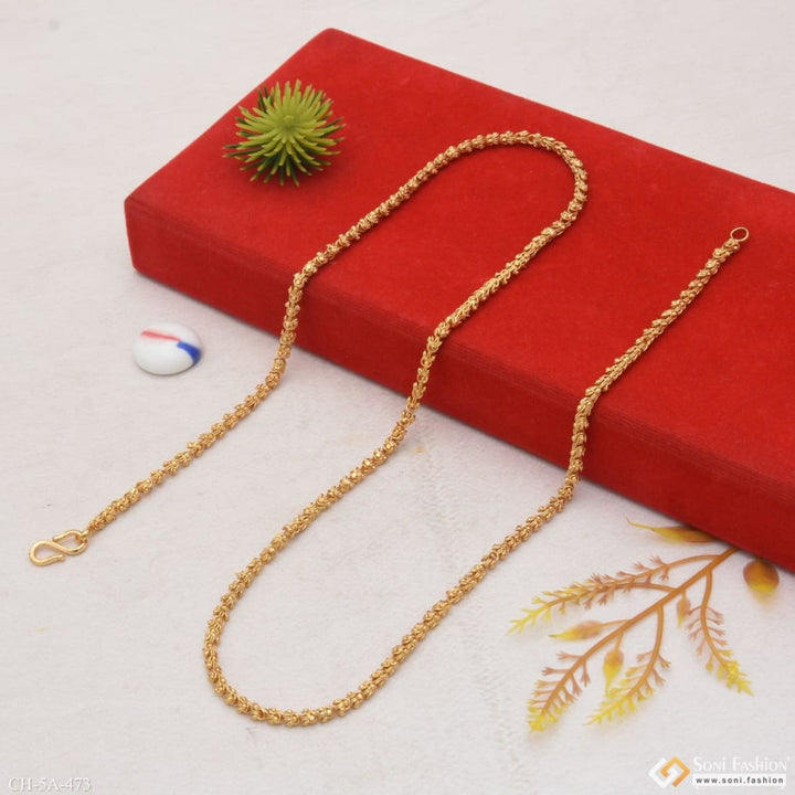 Rajwadi Gorgeous Design Gold Plated Chain For Men - Style