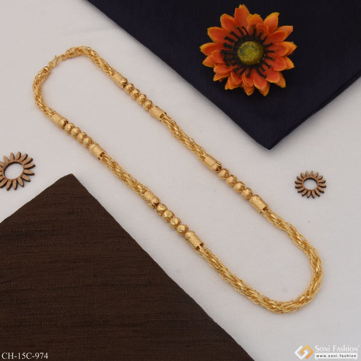 Rajwadi High-quality Eye-catching Design Gold Plated Chain