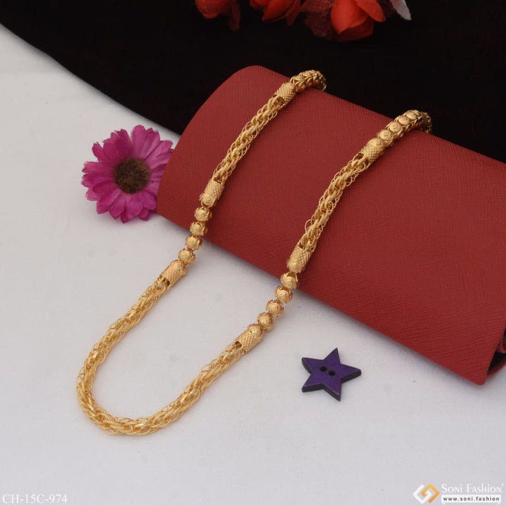 Rajwadi High-quality Eye-catching Design Gold Plated Chain