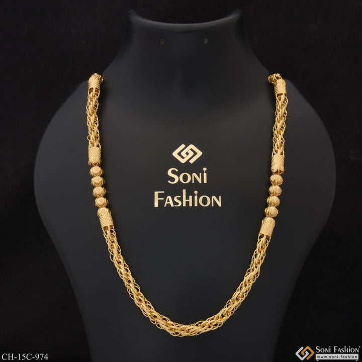 Rajwadi High-quality Eye-catching Design Gold Plated Chain