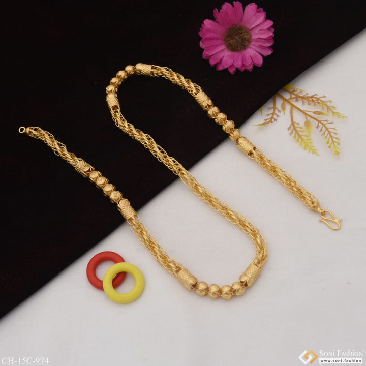 Rajwadi High-quality Eye-catching Design Gold Plated Chain