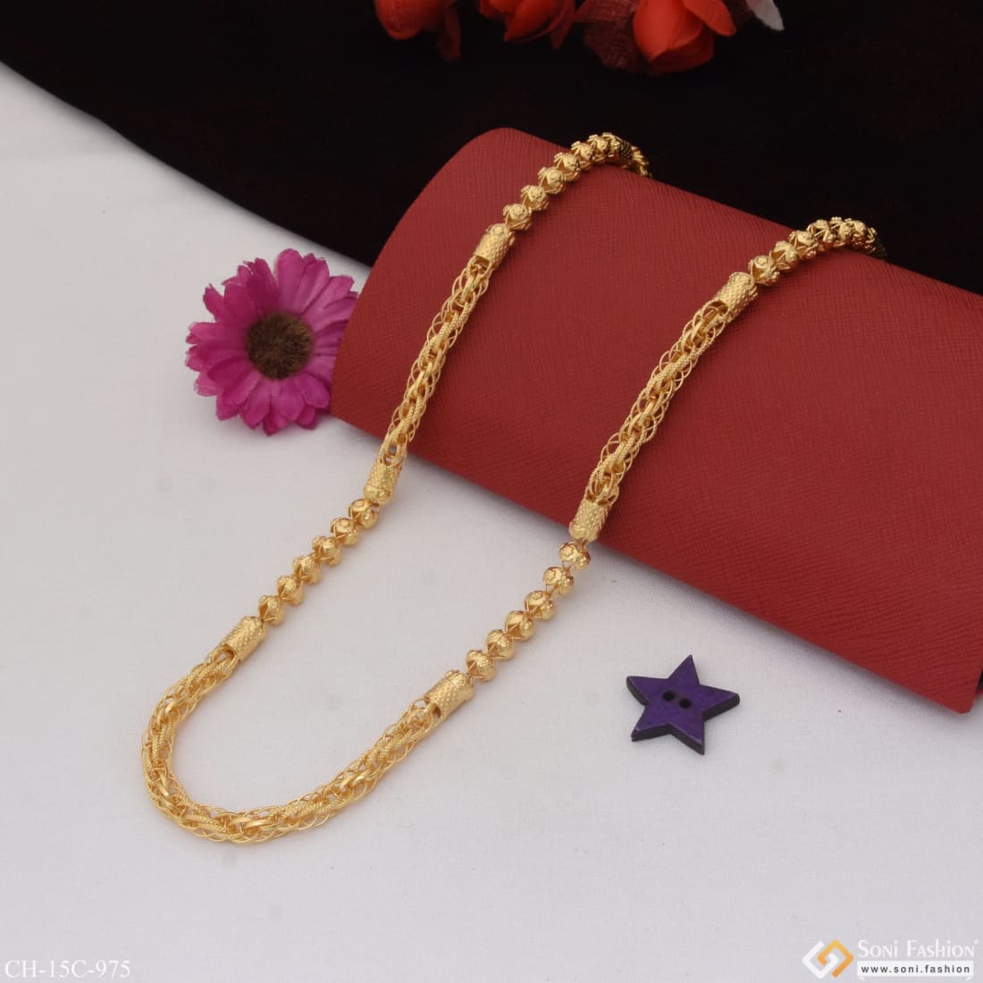 Rajwadi Superior Quality Graceful Design Gold Plated Chain For Men