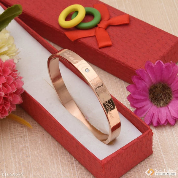 Real love decorative design best quality rose gold kada for