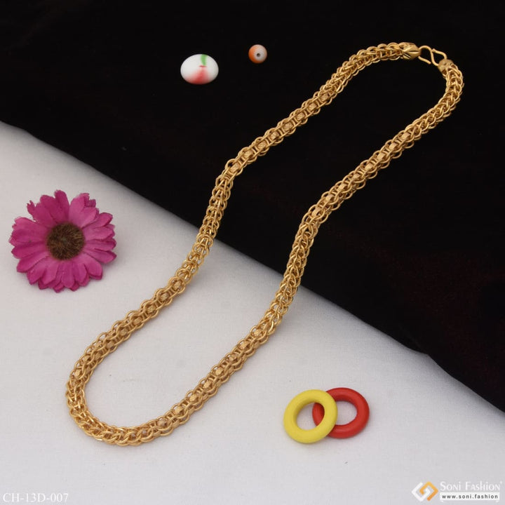 Ring Into Best Quality Elegant Design Gold Plated Chain For