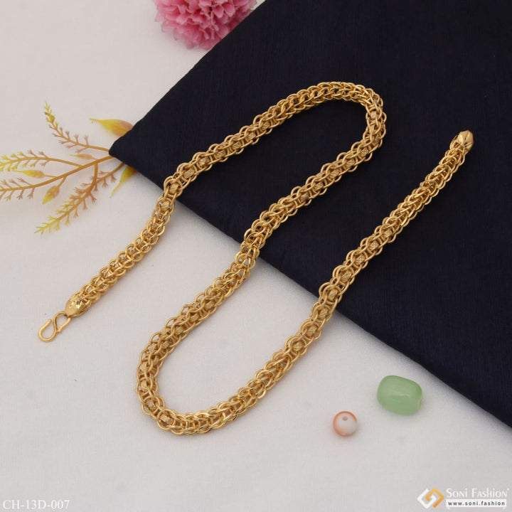 Ring Into Best Quality Elegant Design Gold Plated Chain For