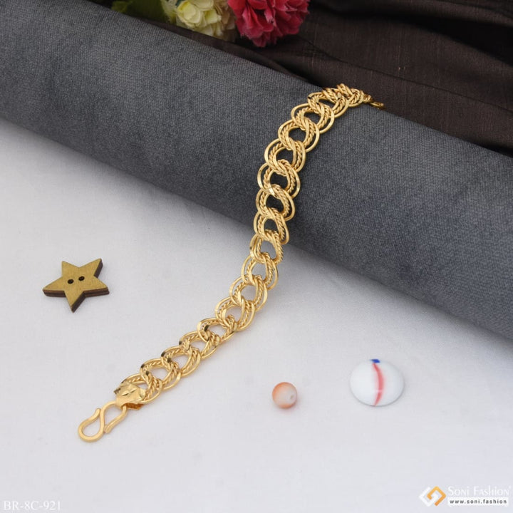 Ring into fancy design high-quality gold plated bracelet for