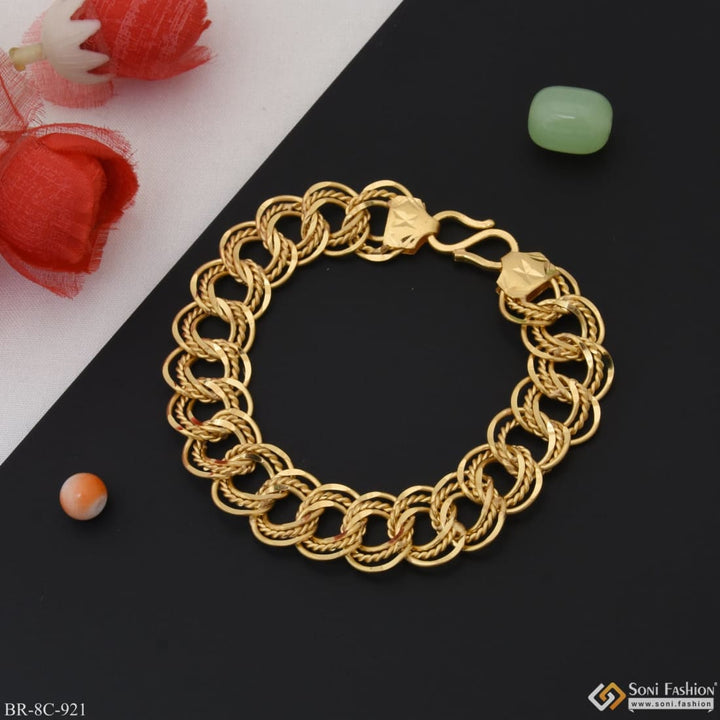 Ring into fancy design high-quality gold plated bracelet for