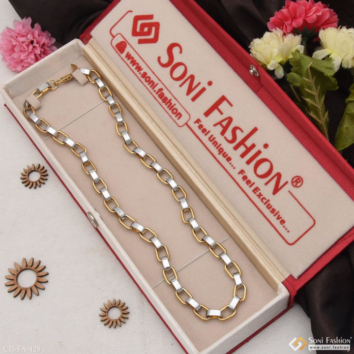 Ring Into Superior Quality Golden & Silver Color Chain