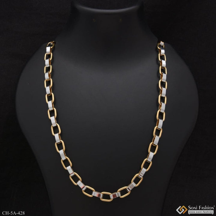 Ring Into Superior Quality Golden & Silver Color Chain