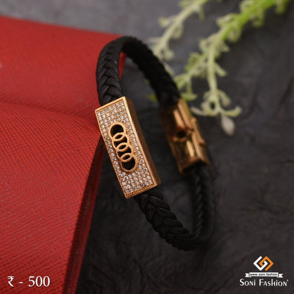 Versace Greca-charm Leather Bracelet - Farfetch