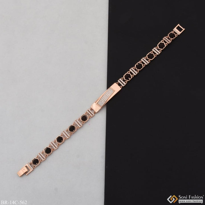 Rose gold with diamond fashionable design rudraksha bracelet