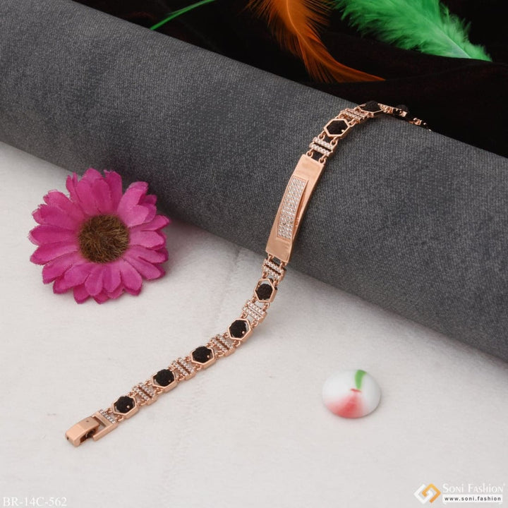 Rose gold with diamond fashionable design rudraksha bracelet