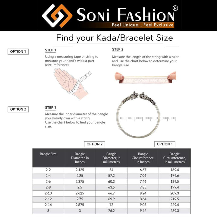 Rose Gold Line Border Punjabi Kada - Design For Men - 7mm -