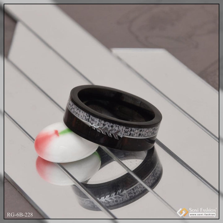 Silver & Black Superior Quality Best Finished Design Ring