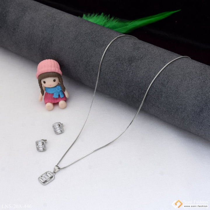 Sterling silver doll necklace set with pink hat and necklace - Style A446