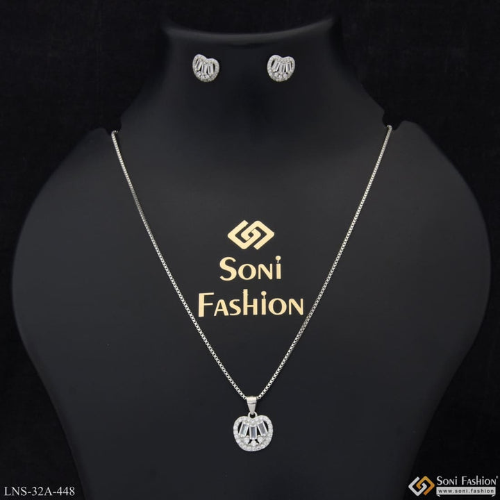 Sterling silver necklace with ’soi fashion’ pendant - diamond superior quality