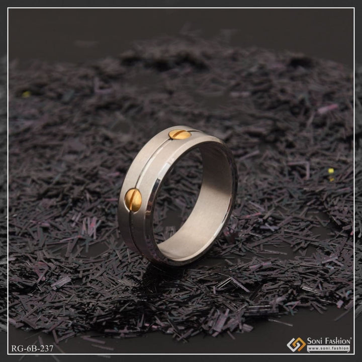 Silver & gold brilliant design premium-grade quality ring