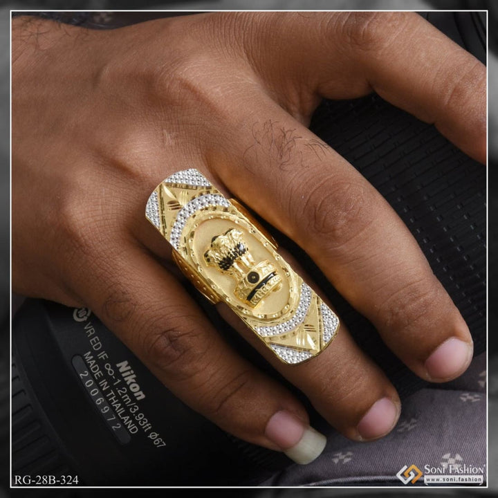 1 gram gold plated mudra superior quality unique design ring