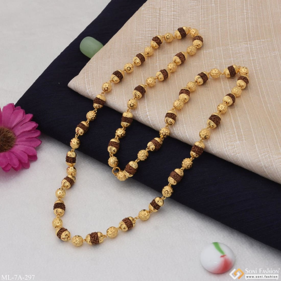 Gold plated rudraksha on sale mala