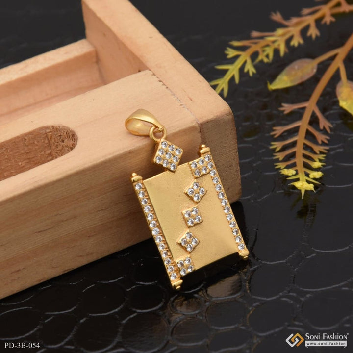 Square with diamond lovely design high-quality gold plated