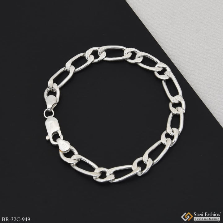 Sterling silver chain link bracelet for men - Style C949