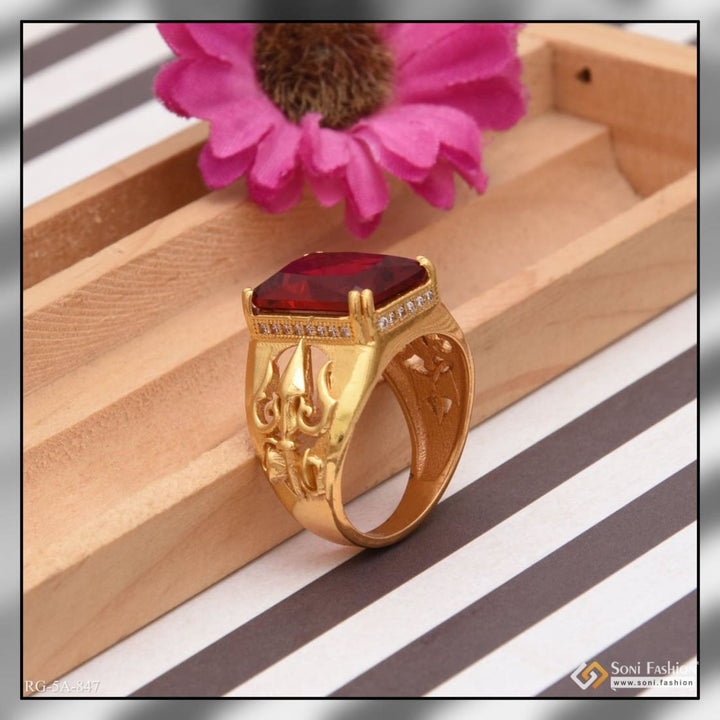 Red stone with diamond designer design best quality gold