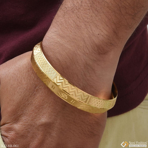 Om stunning design superior quality gold plated punjabi kada