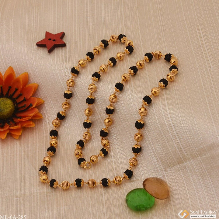 Stunning Design Superior Quality Gold Plated Rudraksha Mala