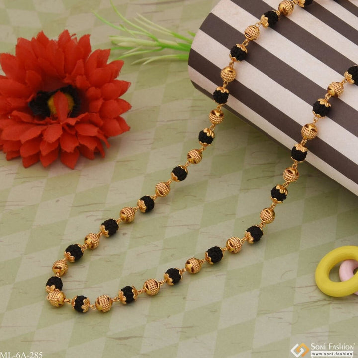 Stunning Design Superior Quality Gold Plated Rudraksha Mala