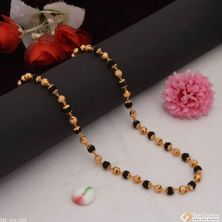 Stunning Design Superior Quality Gold Plated Rudraksha Mala