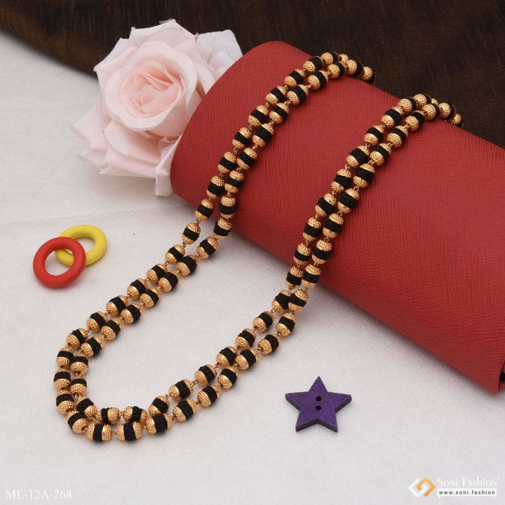 Stunning design superior quality gold plated rudraksha mala