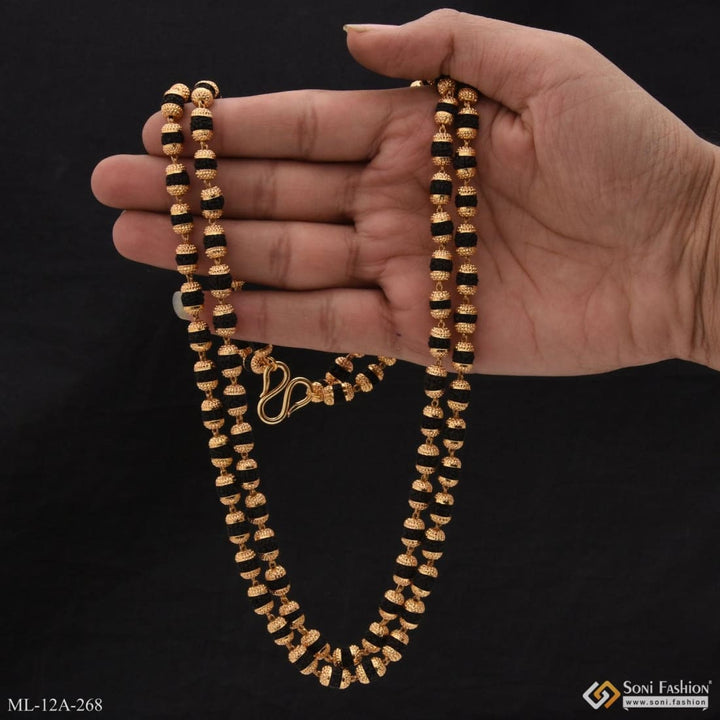 Stunning design superior quality gold plated rudraksha mala