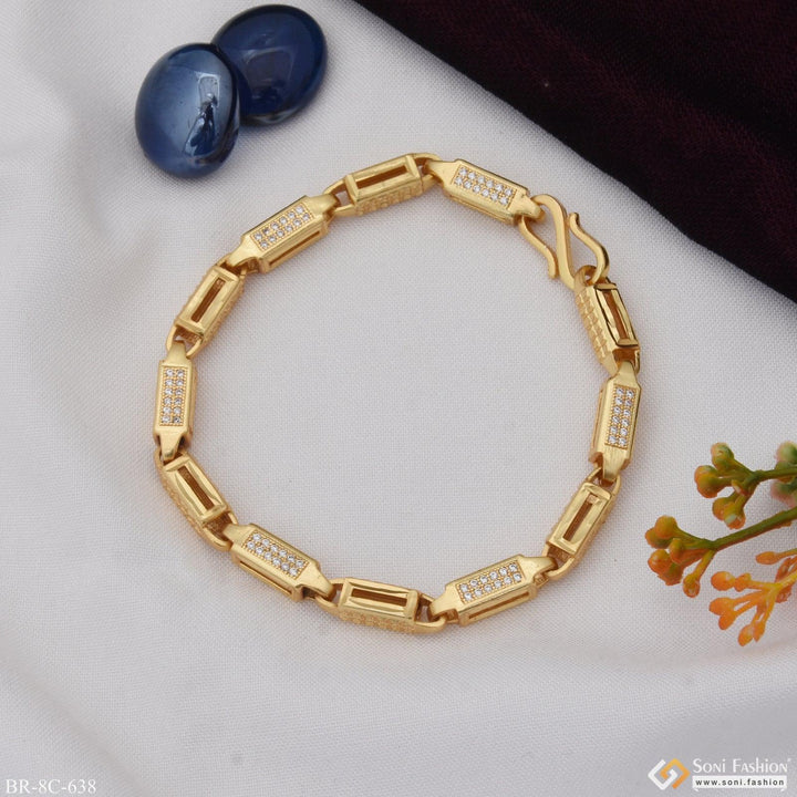 Stunning Design With Diamond Funky Gold Plated Bracelet For