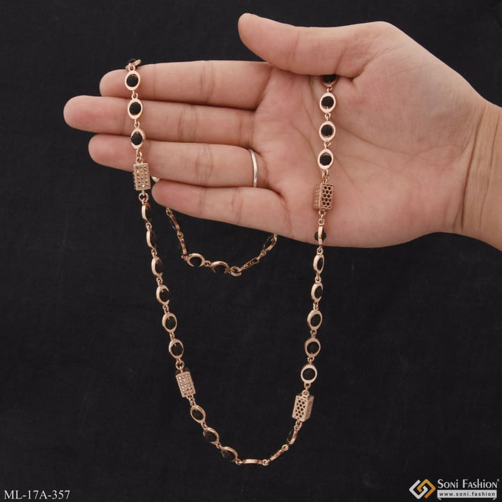 Stylish Design Excellent Rose Gold Color Rudraksha Mala For