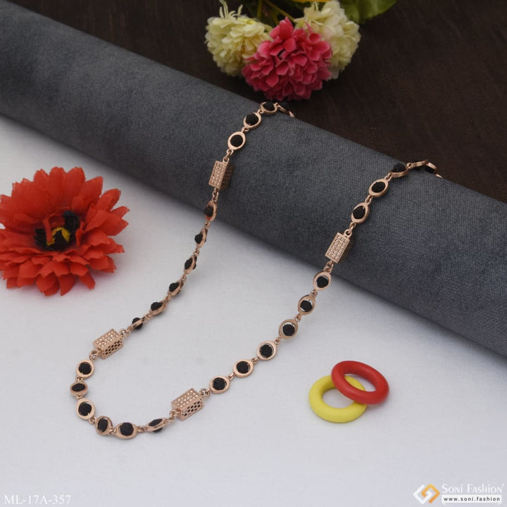 Stylish Design Excellent Rose Gold Color Rudraksha Mala For