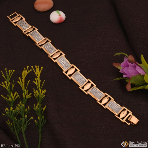 Stylish Gold and Silver Diomonds Texture with Attaractive Diomonds Design Bracelet - Style A792