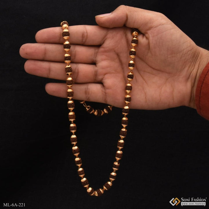 Superior quality gorgeous design gold plated rudraksha mala