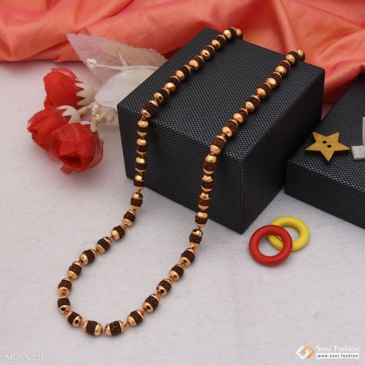 Superior quality gorgeous design gold plated rudraksha mala