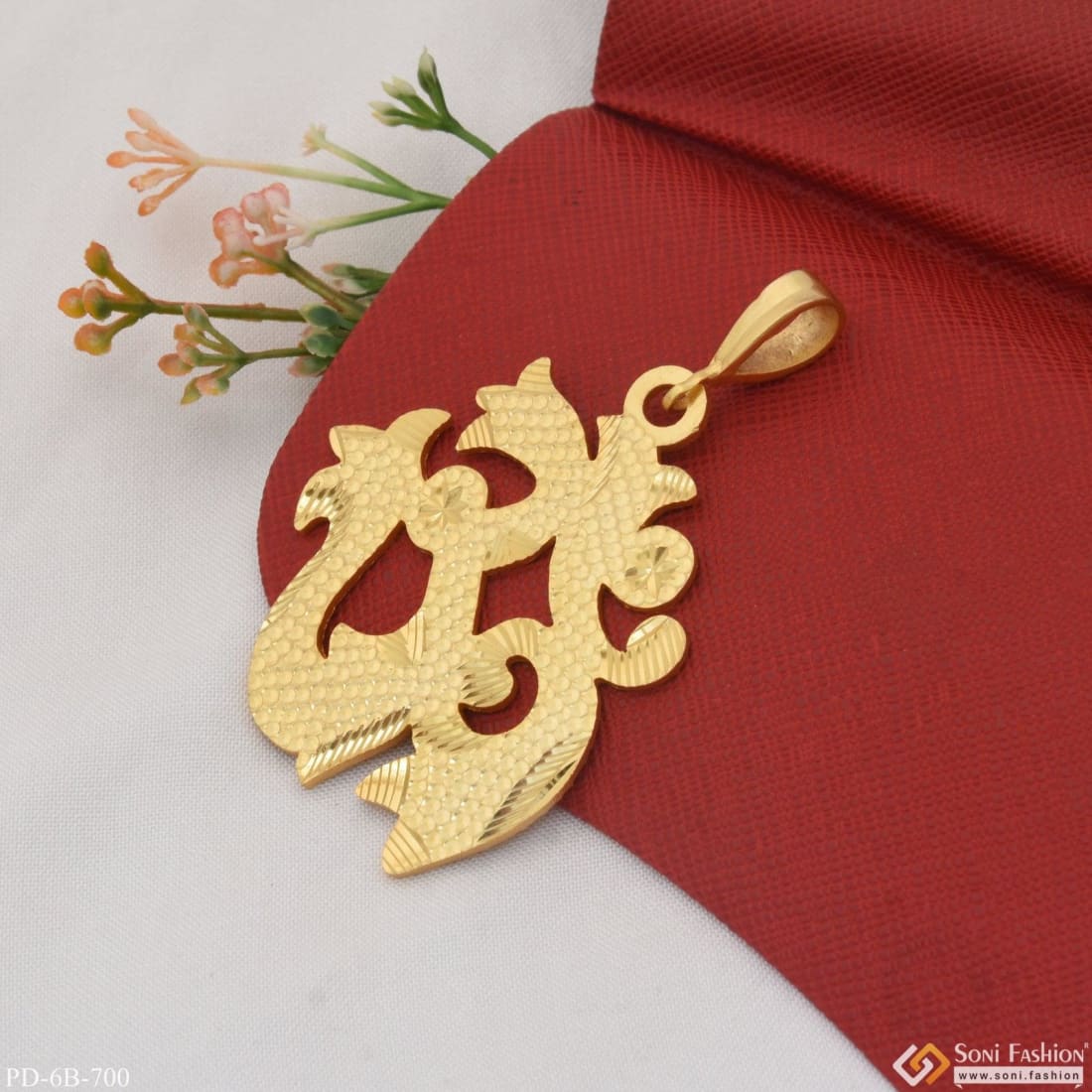 Om Superior Quality Hand Finished Design Gold Plated Pendant for