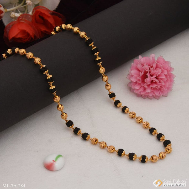 Superior Quality Sparkling Design Gold Plated Rudraksha